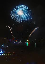 Fireworks at night, Lloret beach